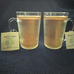 New Gold & Clear Double Walled Frosty Beer Mugs